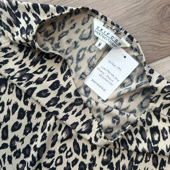 Vintage Leopard Print Boat Neck T-shirt Tank Dress - Picture 11 of 12